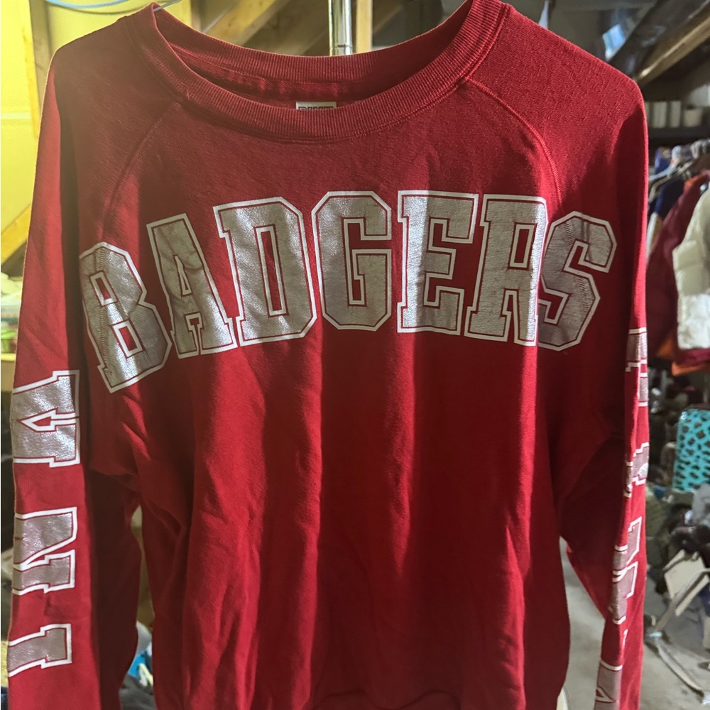 Vintage PINK Victoria's Secret Red Wisconsin Badgers Sweatshirt